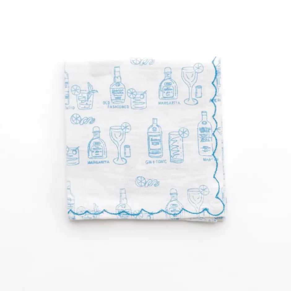 Pomegranate Inc Mixed Drink Printed Linen Cocktail Napkins | Set of 6^ Cocktail Napkins