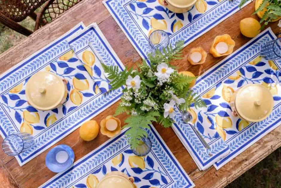 Pomegranate Inc Mod Lemon Placemats | Set of 4^ Printed Placemats