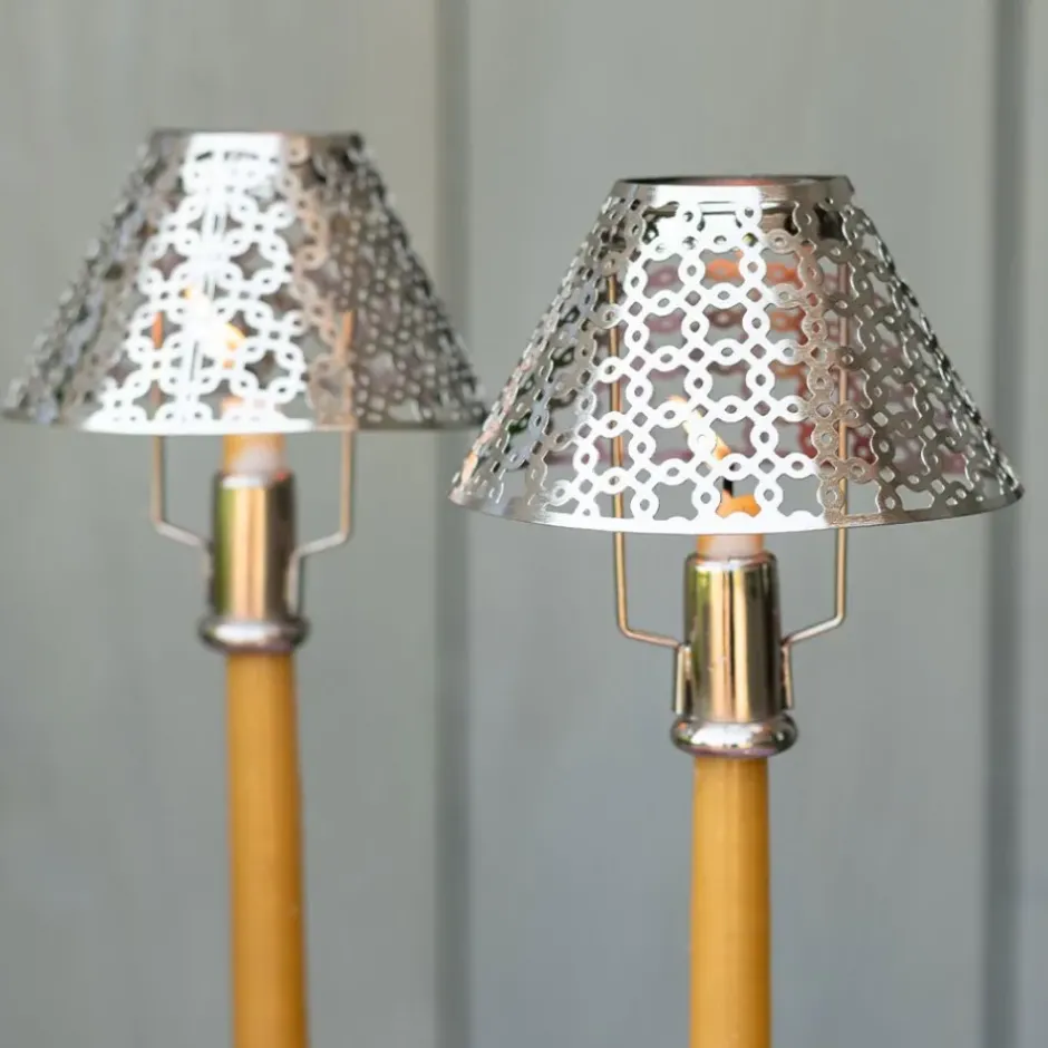 Pomegranate Inc Modern Candlestick and Cutwork Shade | Set of 2^ Candle Holders, Vases & Lamps