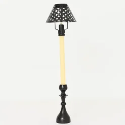 Pomegranate Inc Modern Candlestick and Cutwork Shade | Set of 2^ Candle Holders, Vases & Lamps