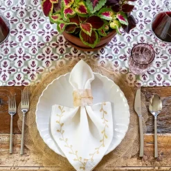 Pomegranate Inc Mustard Poplar Leaf Napkin Rings | Set of 4^ Napkin Rings