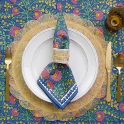 Pomegranate Inc Mustard Poplar Leaf Napkin Rings | Set of 4^ Napkin Rings