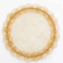 Pomegranate Inc Mustard Poplar Leaf Rice Paper Placemat | Set of 4^ Woven Placemats