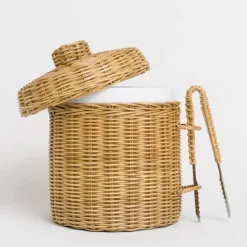 Pomegranate Inc Natural Wicker Lidded Ice Bucket^ Serveware|Rattan, Wicker & Bamboo