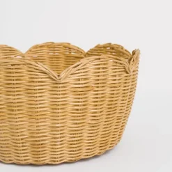 Pomegranate Inc Natural Wicker Scalloped Bowl^ Serveware|Rattan, Wicker & Bamboo