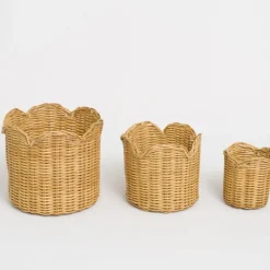 Pomegranate Inc Natural Wicker Scalloped Container^ Rattan, Wicker & Bamboo