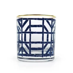 Pomegranate Inc Navy Bamboo Bourbon Glass | Set of 4^ Glassware & Barware