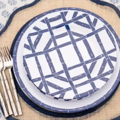 Pomegranate Inc Navy Bamboo Melamine Dinner Plates^ Dinnerware