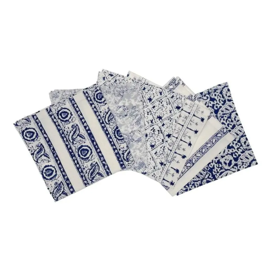 Pomegranate Inc Navy blue and white cocktail napkins | India Hicks^ Cocktail Napkins