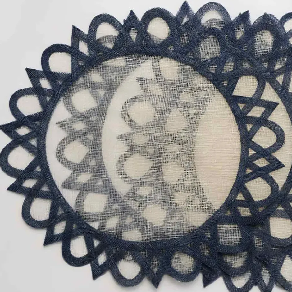 Pomegranate Inc Navy blue natural fiber placemats | Set 4^ Woven Placemats