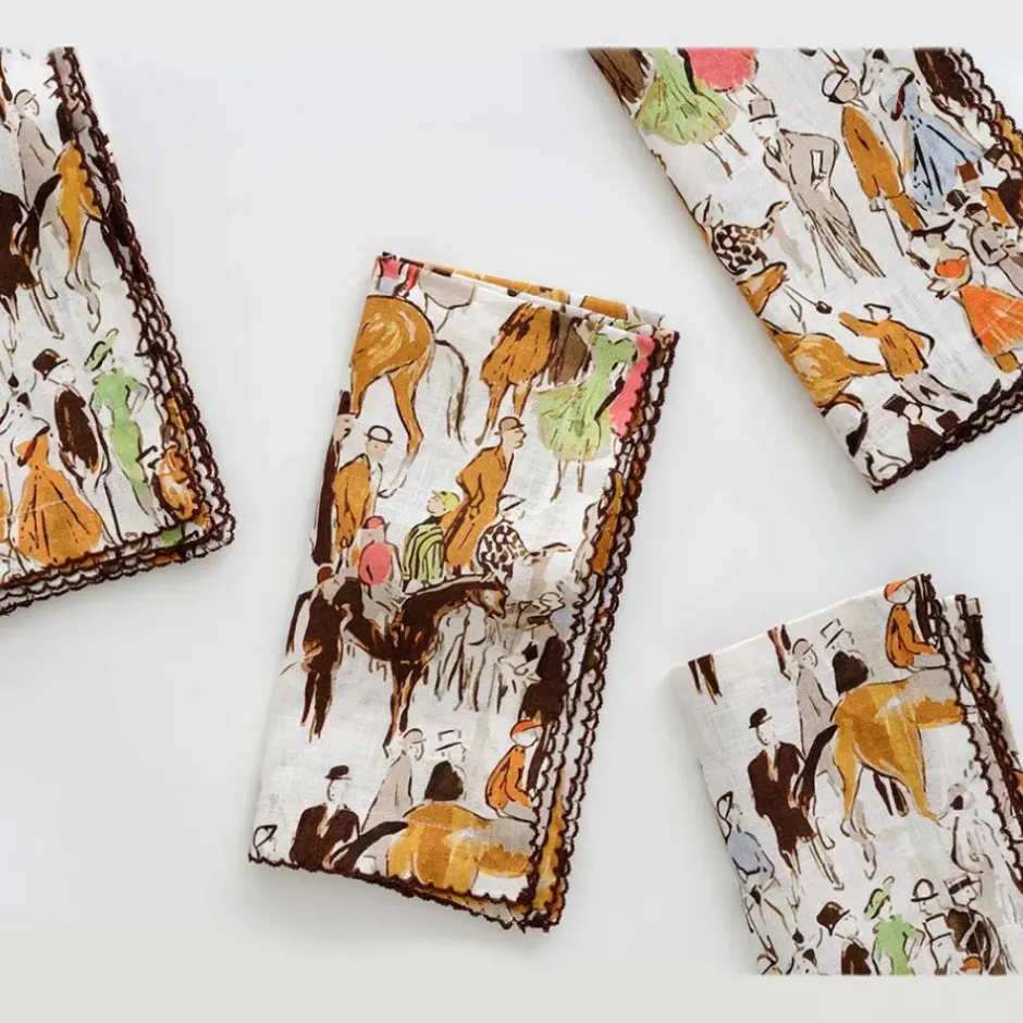 Pomegranate Inc Paddock Scene Linen Napkin^ Napkins