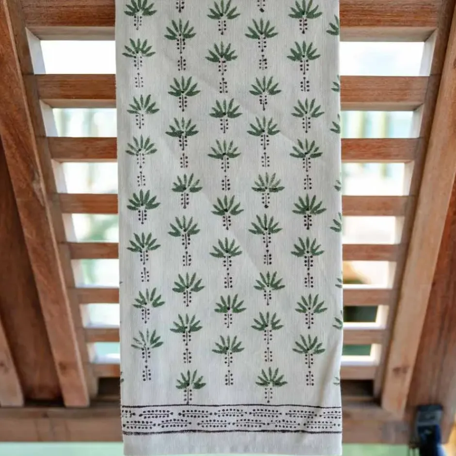 Pomegranate Inc Palm Tree Dot Green Tea Towels | Set of 2^ Tea Towels