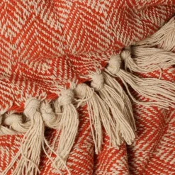Pomegranate Inc Paprika Patterned Woven Throw^ Quilts, Pillows & Throws