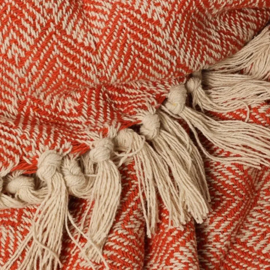 Pomegranate Inc Paprika Patterned Woven Throw^ Quilts, Pillows & Throws