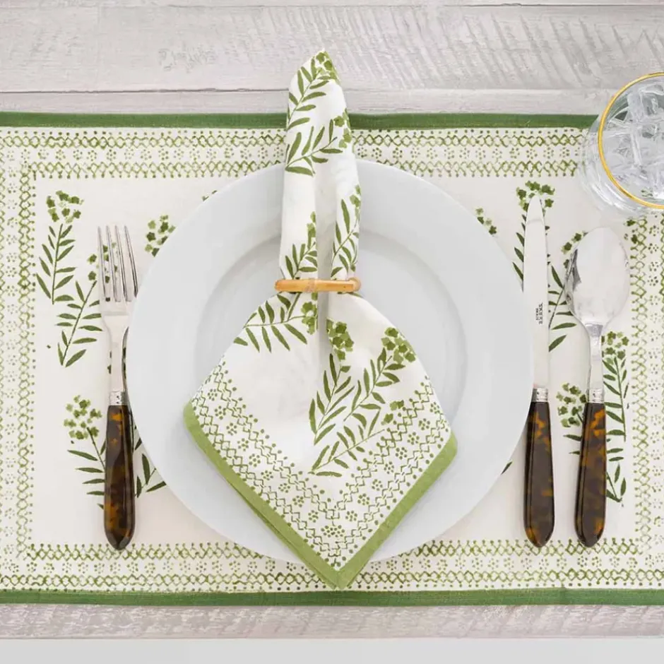 Pomegranate Inc Phlox Green Placemat | Set of 4^ Printed Placemats