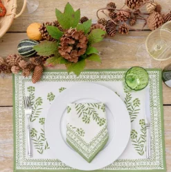 Pomegranate Inc Phlox Green Placemat | Set of 4^ Printed Placemats