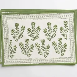 Pomegranate Inc Phlox Green Placemat | Set of 4^ Printed Placemats