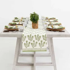Pomegranate Inc Phlox Green Table Runner^ Table Runners