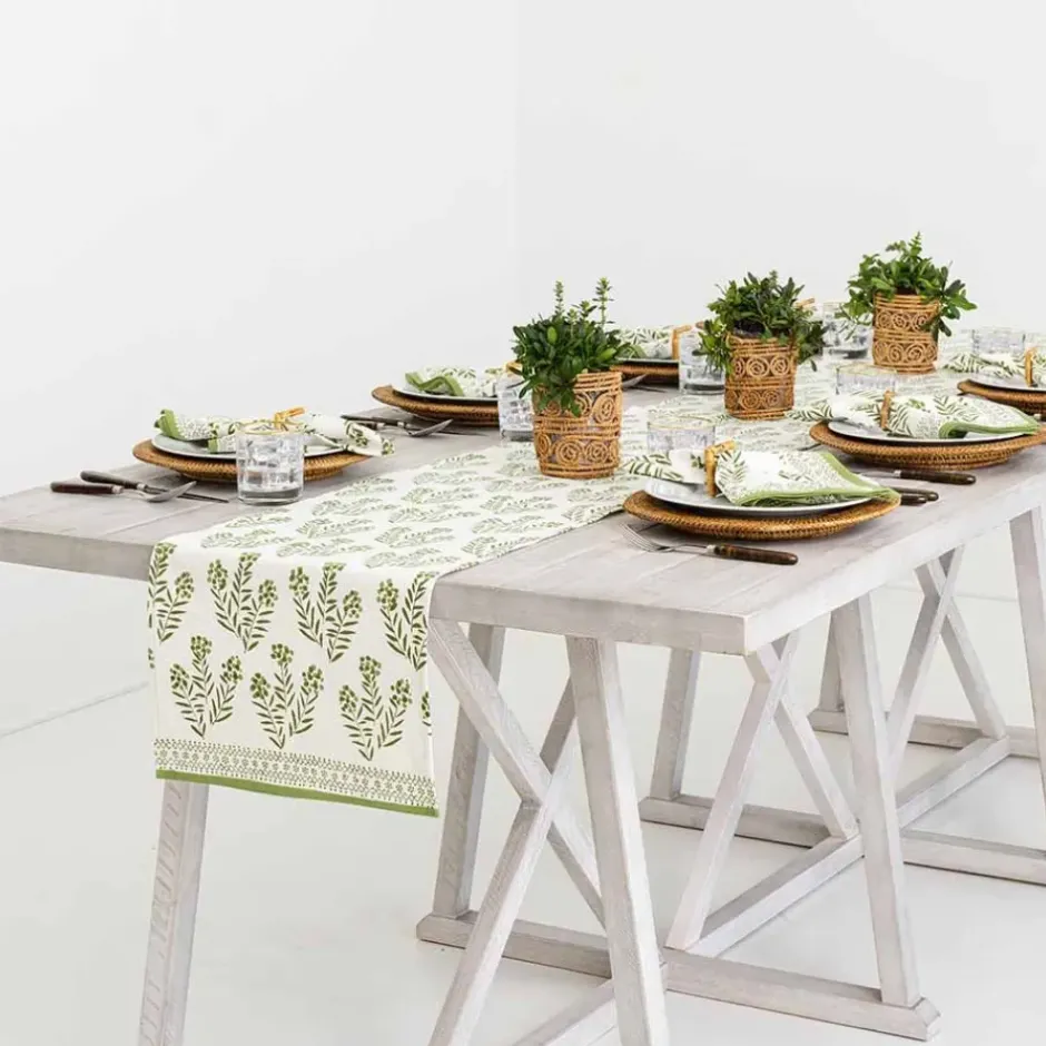 Pomegranate Inc Phlox Green Table Runner^ Table Runners