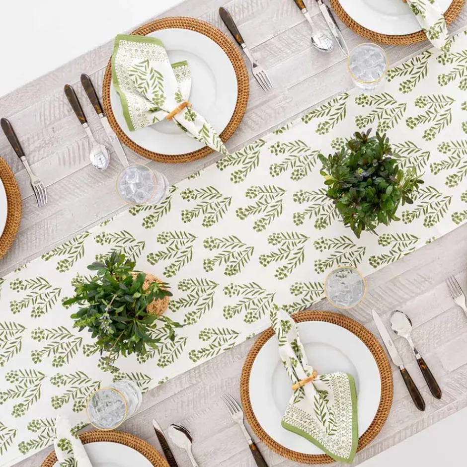 Pomegranate Inc Phlox Green Table Runner^ Table Runners
