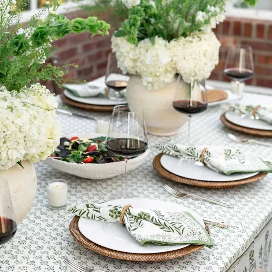 Pomegranate Inc Phlox Green Tablecloth^ Tablecloths