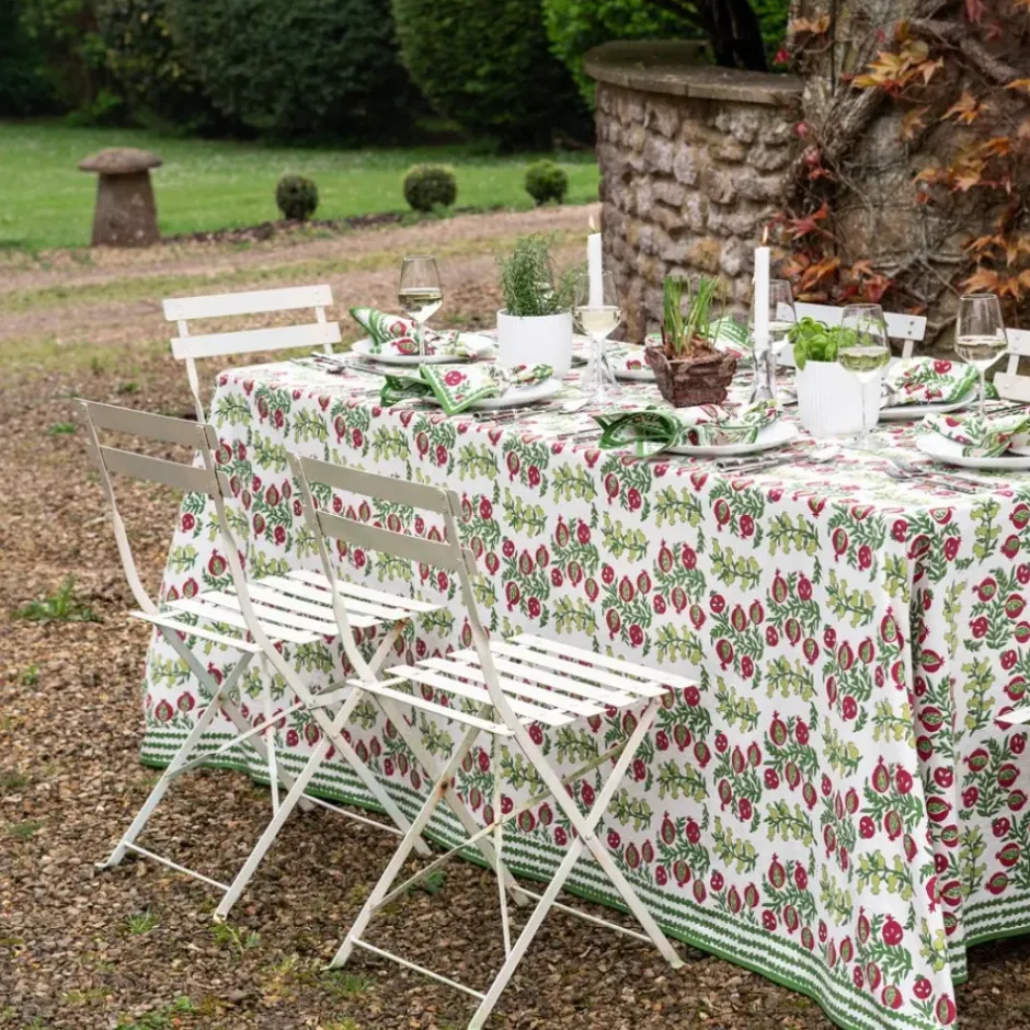 Pomegranate Inc Pom Bells Basil & Magenta Tablecloth^ Tablecloths