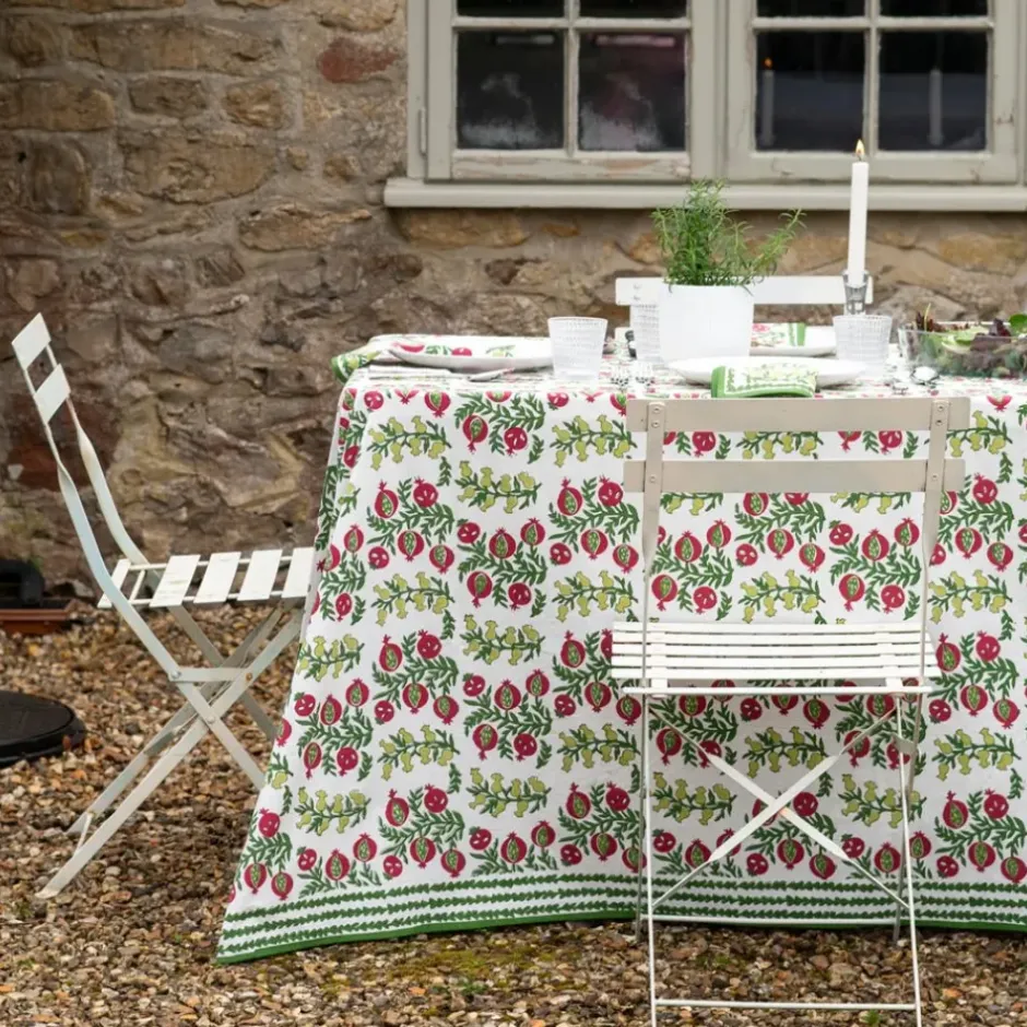 Pomegranate Inc Pom Bells Basil & Magenta Tablecloth^ Tablecloths