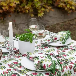 Pomegranate Inc Pom Bells Basil & Magenta Napkin^ Napkins
