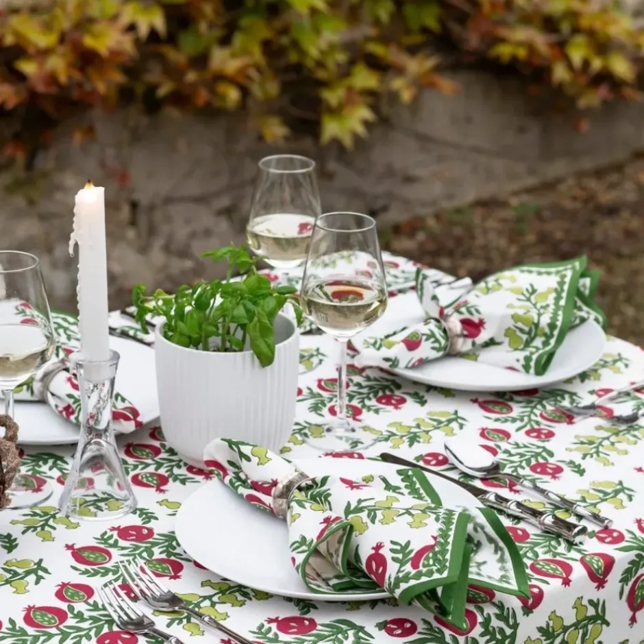 Pomegranate Inc Pom Bells Basil & Magenta Napkin^ Napkins