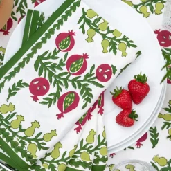 Pomegranate Inc Pom Bells Basil & Magenta Napkin^ Napkins