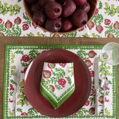 Pomegranate Inc Pom Bells Basil & Magenta Placemat^ Printed Placemats