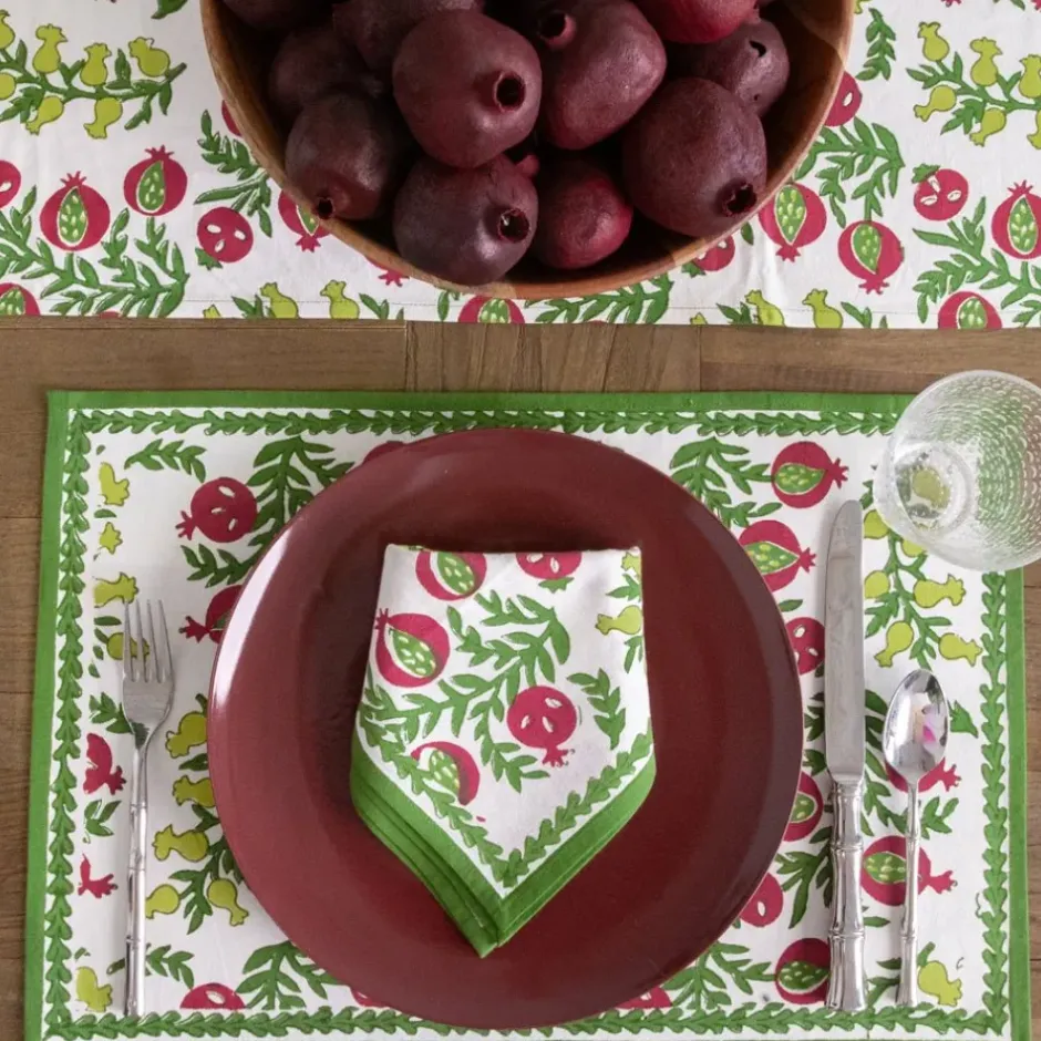 Pomegranate Inc Pom Bells Basil & Magenta Placemat^ Printed Placemats