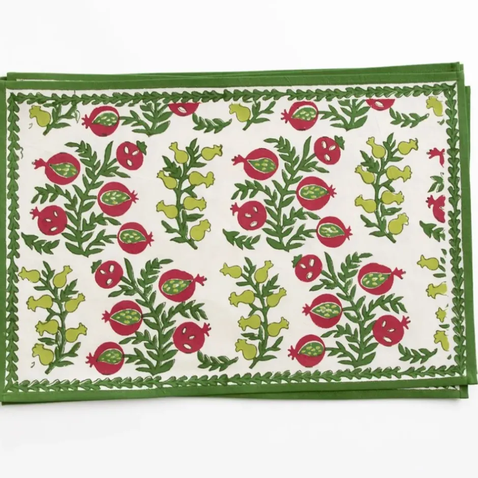 Pomegranate Inc Pom Bells Basil & Magenta Placemat^ Printed Placemats