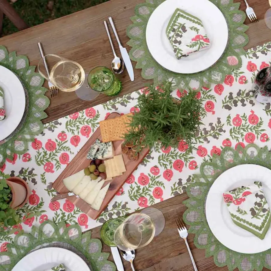 Pomegranate Inc Pom Bells Fern & Poppy Table Runner^ Table Runners