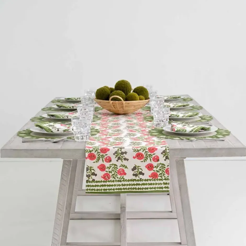 Pomegranate Inc Pom Bells Fern & Poppy Table Runner^ Table Runners