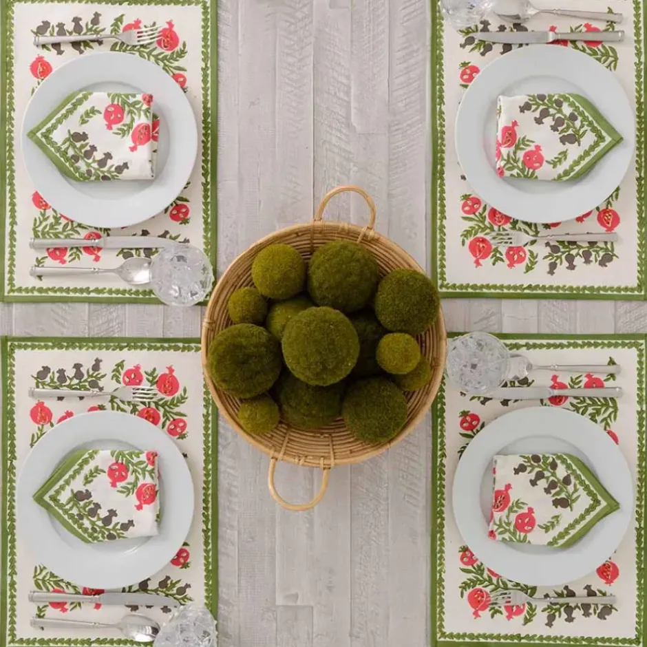 Pomegranate Inc Pom Bells Fern & Poppy Placemat | Set of 4^ Printed Placemats