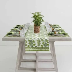Pomegranate Inc Pom Bells Green Table Runner^ Table Runners
