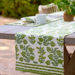 Pomegranate Inc Pom Bells Green Table Runner^ Table Runners