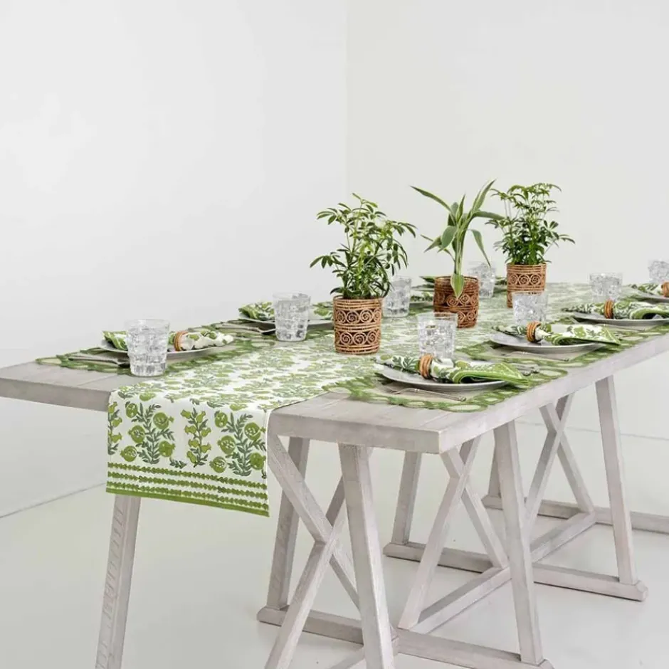 Pomegranate Inc Pom Bells Green Table Runner^ Table Runners