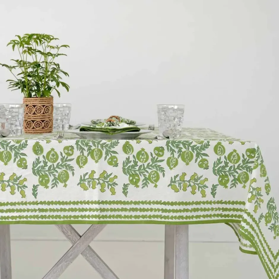 Pomegranate Inc Pom Bells Green Tablecloth^ Tablecloths