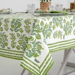 Pomegranate Inc Pom Bells Green Tablecloth^ Tablecloths