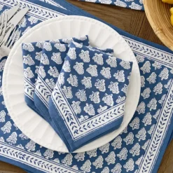 Pomegranate Inc Pom Buti Denim Napkin | Set of 4^ Napkins