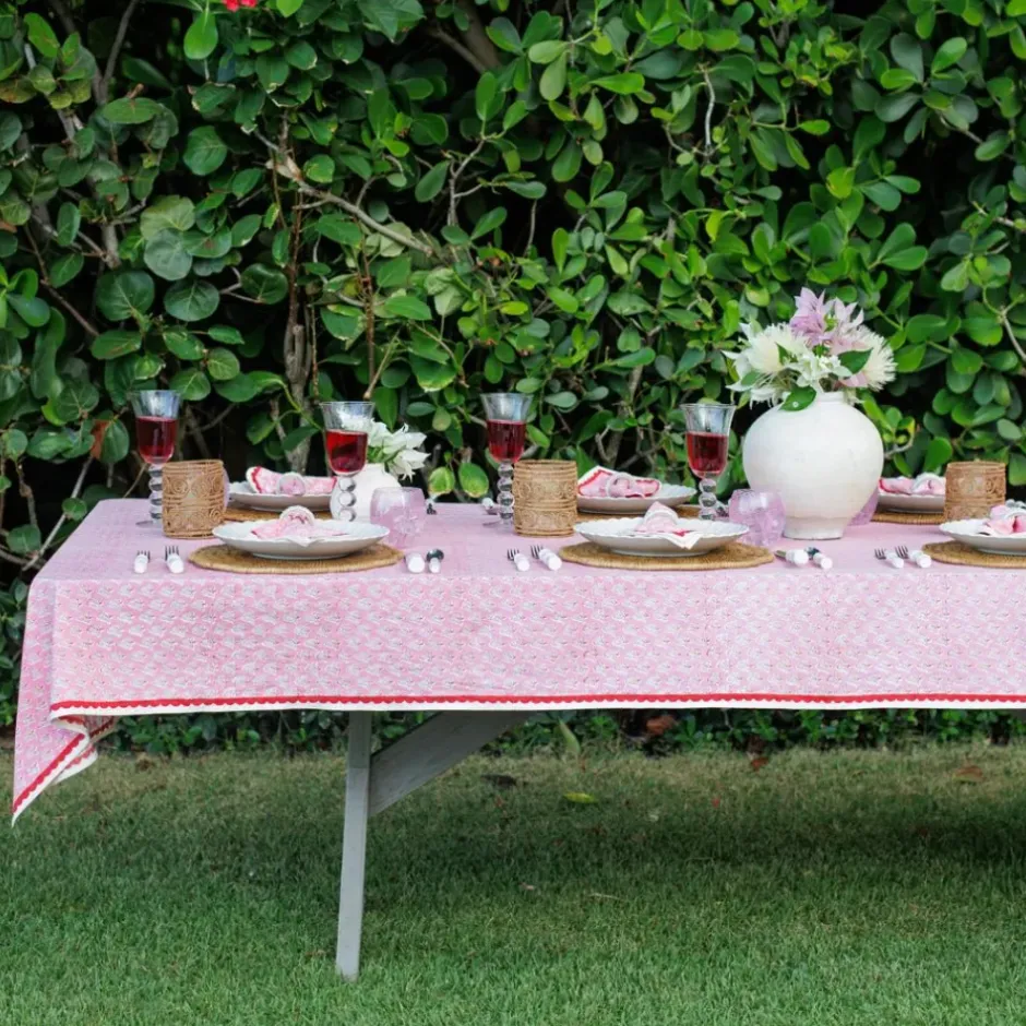 Pomegranate Inc Pom Buti Pink Tablecloth^ Tablecloths