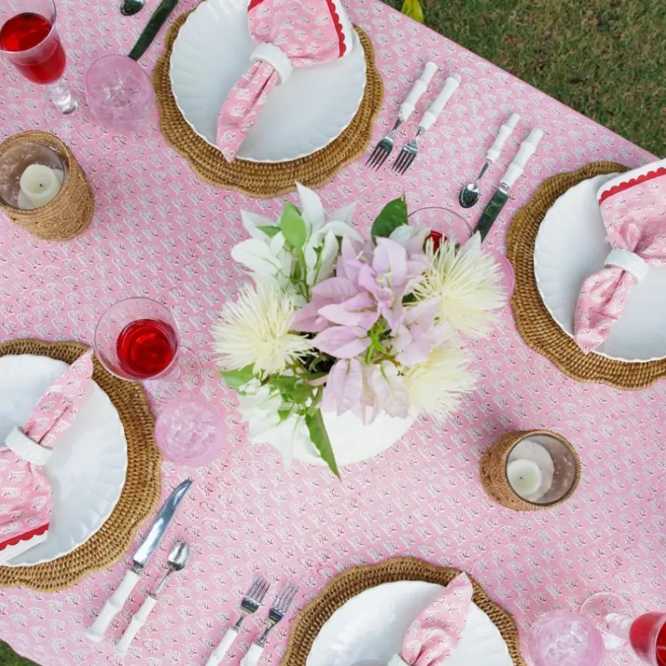 Pomegranate Inc Pom Buti Pink Tablecloth^ Tablecloths