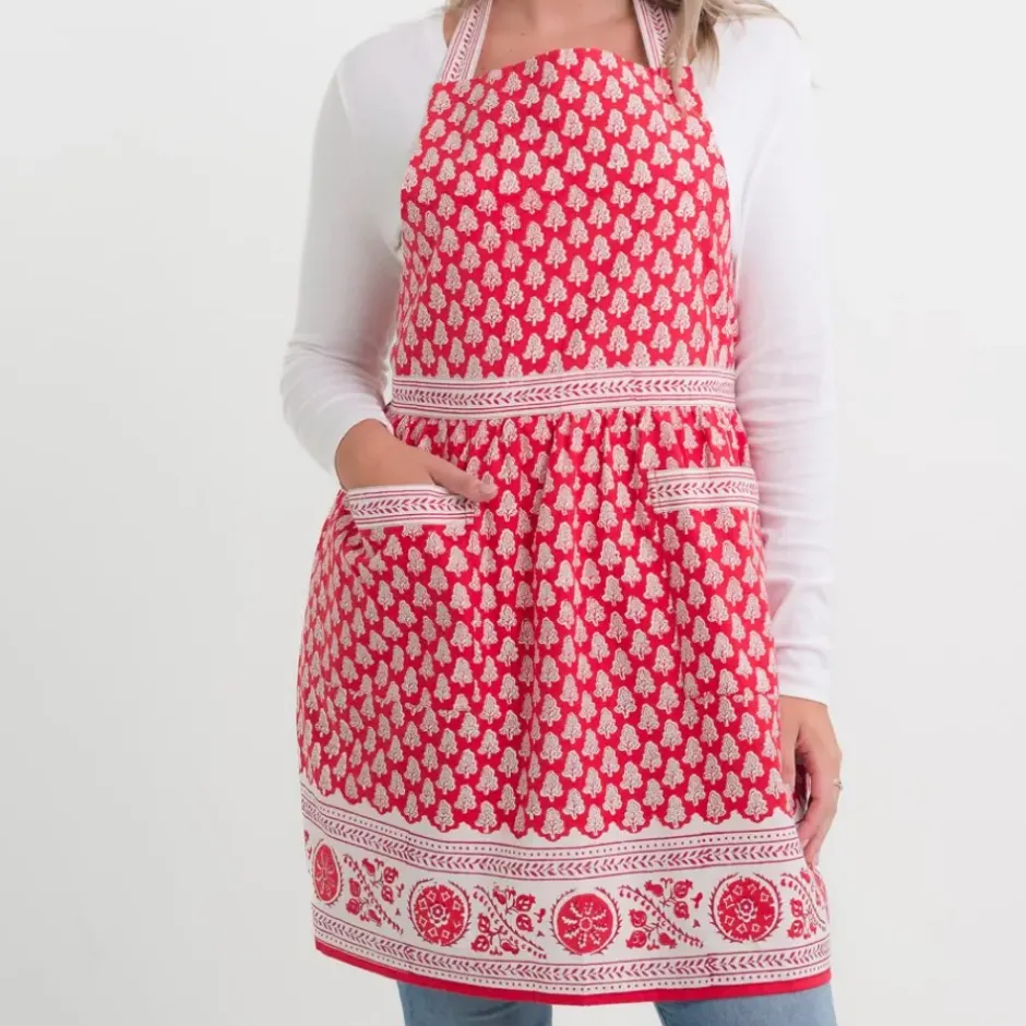 Pomegranate Inc Pom Buti Red Apron^ Aprons