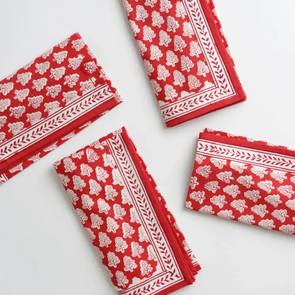 Pomegranate Inc Pom Buti Red Napkin | Set of 4^ Napkins
