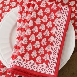 Pomegranate Inc Pom Buti Red Napkin | Set of 4^ Napkins