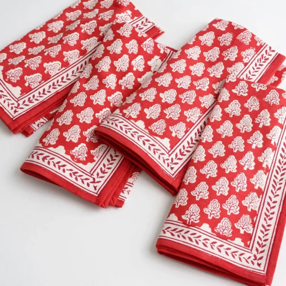 Pomegranate Inc Pom Buti Red Napkin | Set of 4^ Napkins