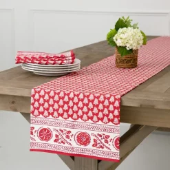 Pomegranate Inc Pom Buti Red Table Runner^ Table Runners