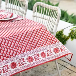 Pomegranate Inc Pom Buti Red Tablecloth^ Tablecloths